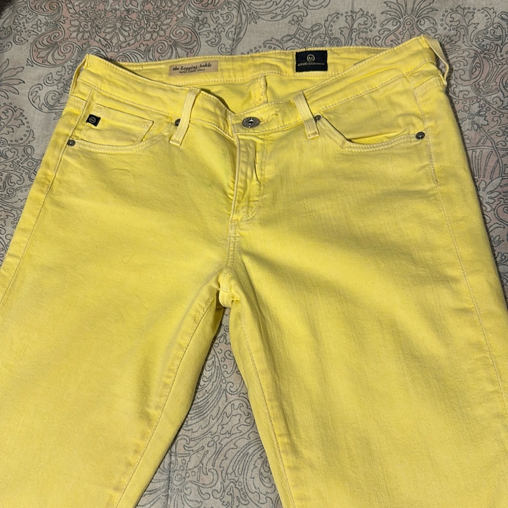 Yellow AG super skinny ankle jeans